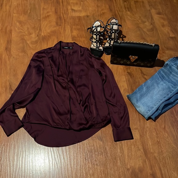 Apt. 9 Tops - Apt 9 Purple Blouse Long Sleeve